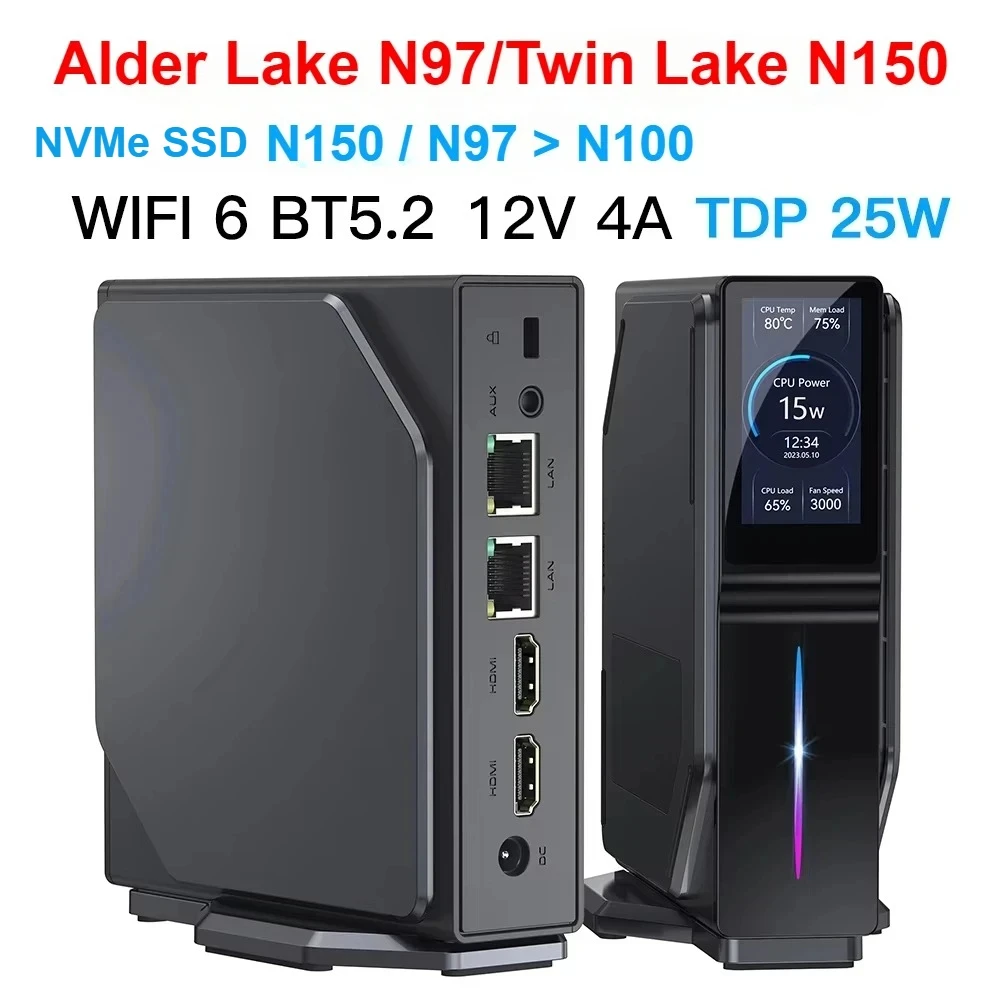 

SZBOX S1 Alder Lake N97 MINI PC Twin Lake N150 DDR4 3200Mhz NVMe SSD Windows 11 WIFI6 BT5.2 MINI PC Gamer Computer VS N100