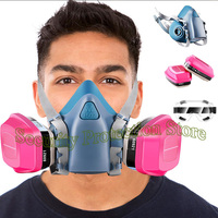 7502 Respirator Mask with OV/P100 60921 P100 Cartridge/Filter & Safety Glasse Against Organic Vapors /Particulates/Painting