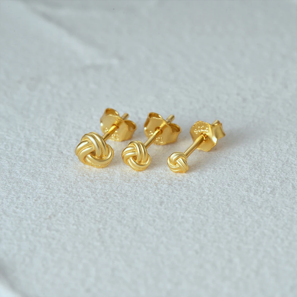 Aide 925 Sterling Silver 3 pezzi Set 3/4/5mm Forever Lover Knot Piercing orecchini per le donne gioielleria raffinata regalo di san valentino