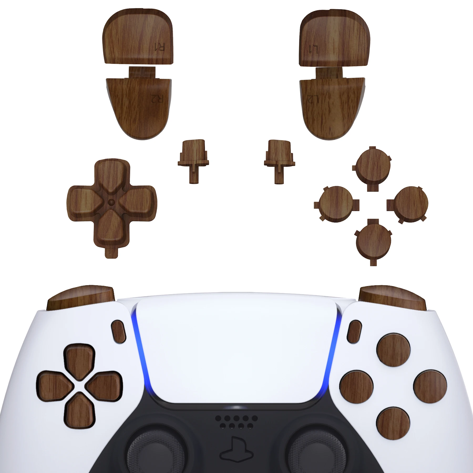 eXtremeRate Full Set Buttons Compatible with ps5 Controller BDM-030/040/050,  D-pad R1 L1 R2 L2 Share Options Face Button