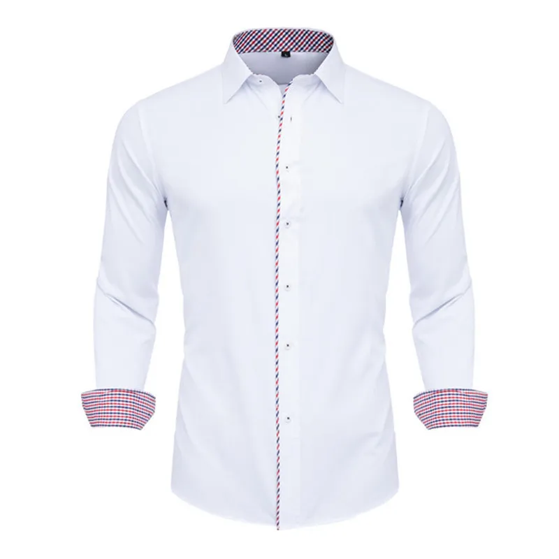 VISADA JAUNA – chemises à manches longues pour hommes, vêtements à la mode, couleur unie, 2019 coton, décontracté, marque, Slim Fit, N5126, 100%