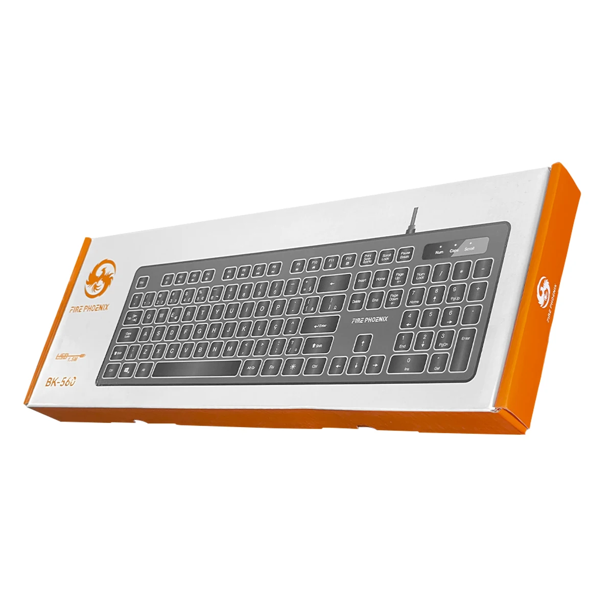 Teclado Semi Mecânico Com Fio Usb Escritorio Pc Computador Abnt2 Luminoso Preto W560