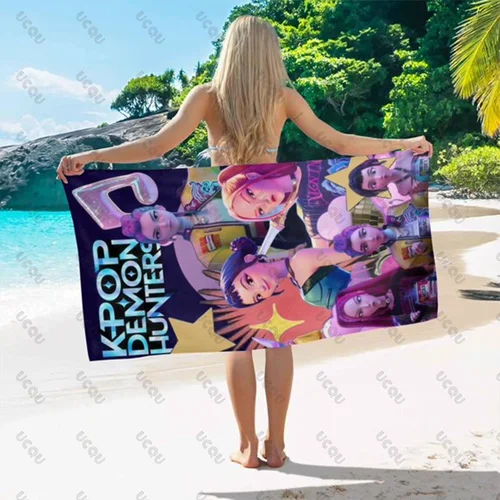 KPop Demon Hunters-Toallas de natación para cumpleaños, baño, amantes de la música al aire libre, toalla de playa, regalo de secado rápido, mujeres, niñas, niños, fanáticos
