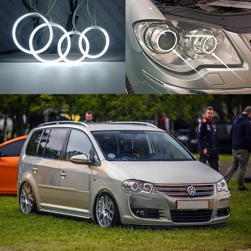 Dla volkswagena VW TOURAN 2007 2008 2009 2010 doskonały Ultra jasny CCFL Angel Eyes zestaw pierścieni Halo akcesoria samochodowe — zdjęcie 2