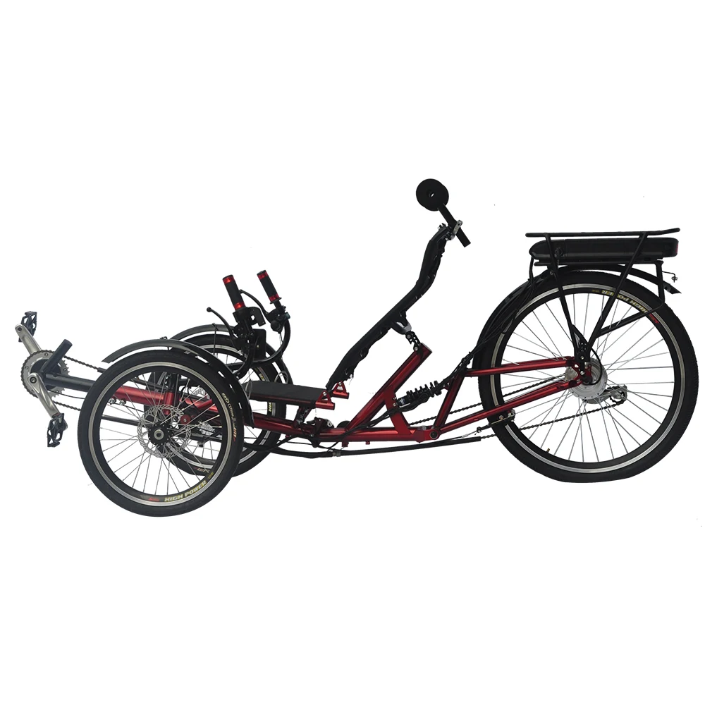 250watt 36V 13Ah Electric Fully foldable Recumbent Trike with Rear Suspension