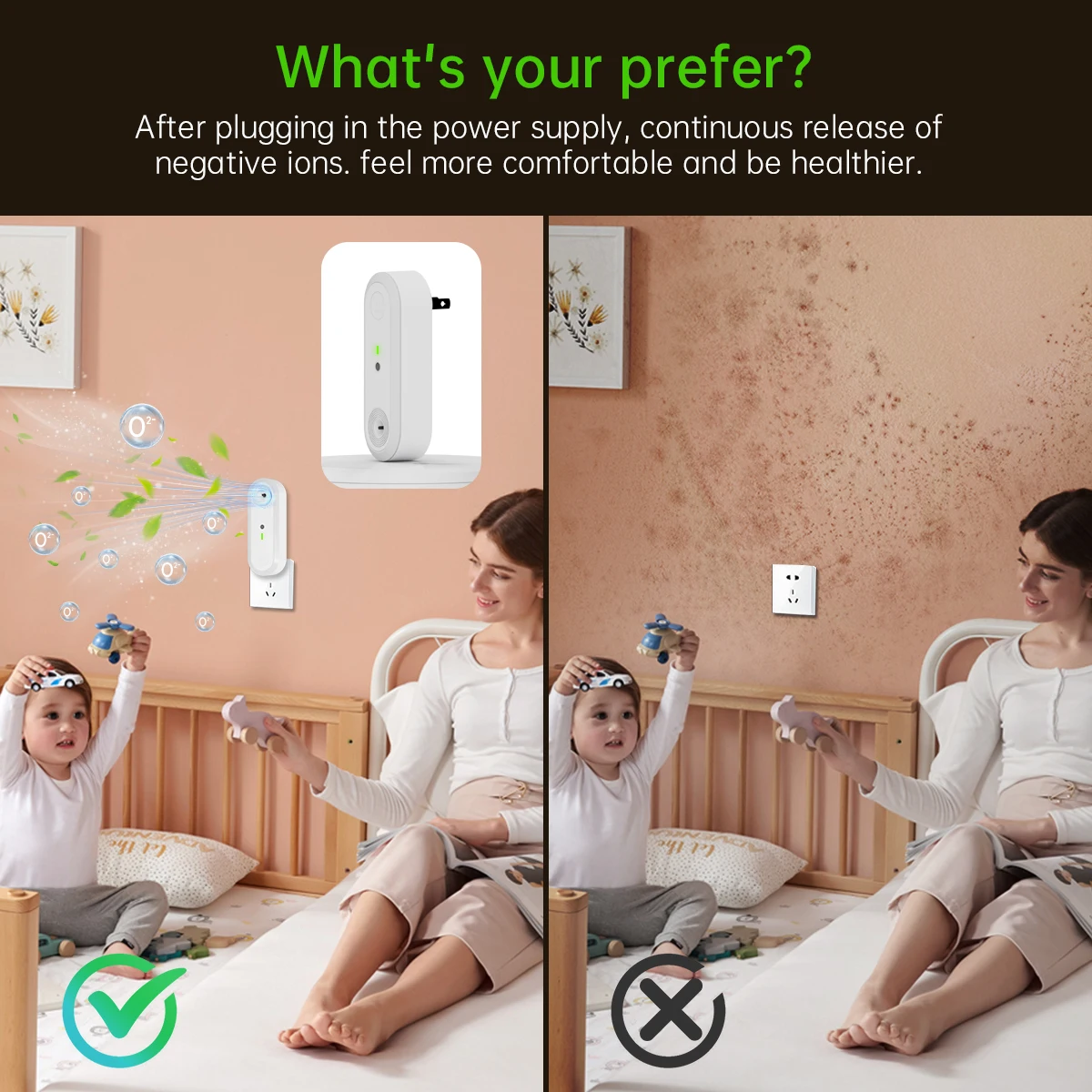 Luz purificadora de aire para niños, iluminación nocturna inteligente, Mini lámpara con enchufe europeo y estadounidense, decoración de dormitorio, pasillo y escaleras