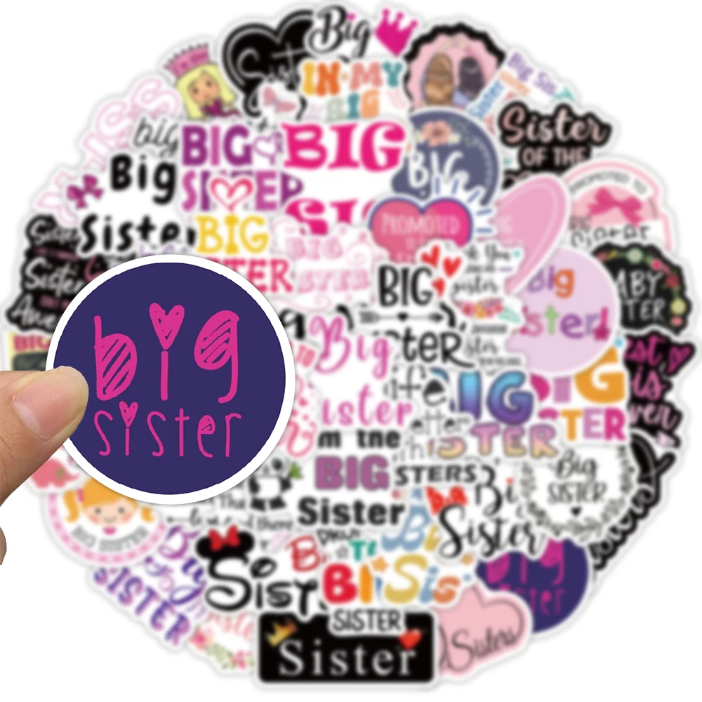 50PCSBig Sister ملصق الكتابة على الجدران الديكور الغيتار اللوحي DIY الأمتعة المحمول جراب هاتف لعبة ملصق مضاد للمياه