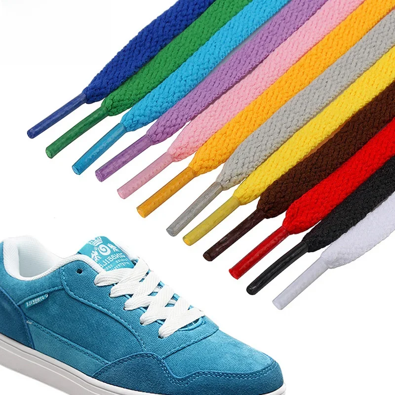 29 couleurs 1 paire de lacets plats chaussures de sport populaires lacets toile décontractée unisexe Polyester lacets longueur de lacet 80 100 120 CM