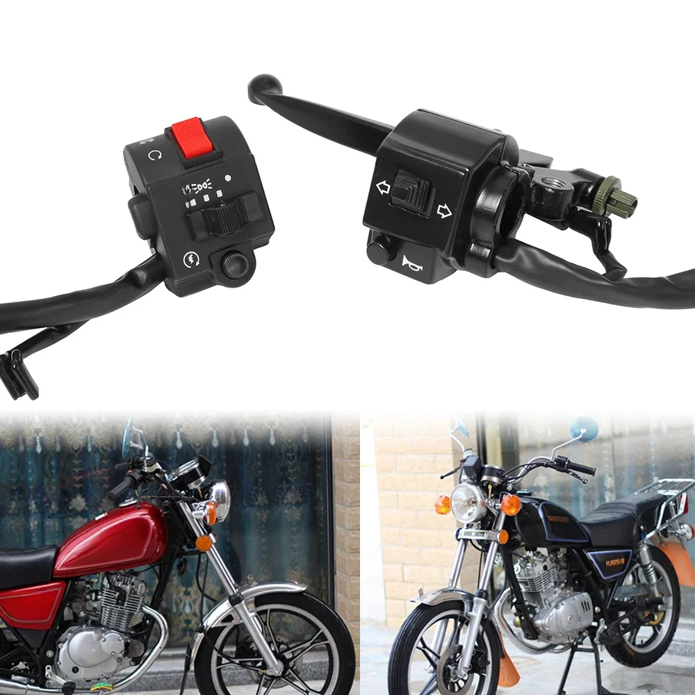 2 sztuk 7/8 ''motocykl kierownica montaż przełącznika zestaw sterowania dla Suzuki GS125 GN125 GS GN 125 wskaźniki światła przełączniki klaksonu — zdjęcie 2