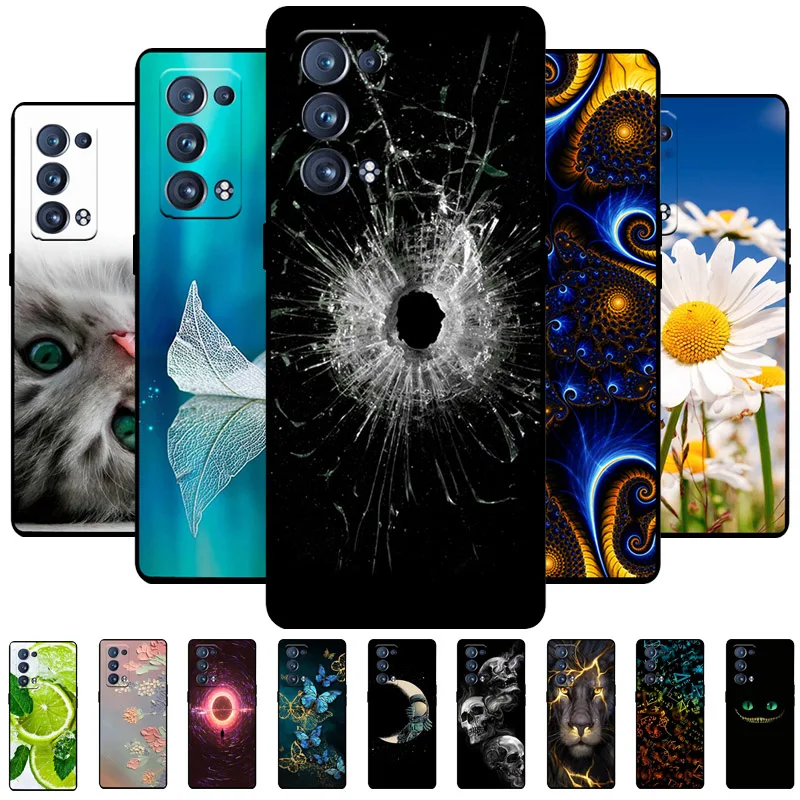 For OPPO Reno6 Z Cases Reno6 5G 6 Pro+ Black Soft TPU Silicone Cover For OPPO Reno 6 Pro Plus Phone Cases Reno6 Z CPH2251 Fundas