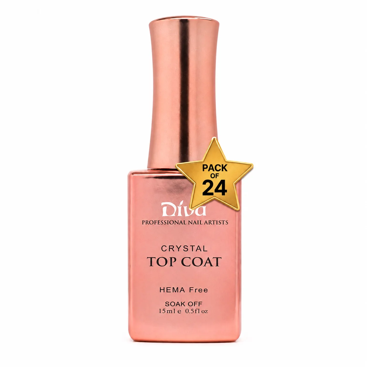 

Crystal Top Coat Gel - HEMA-Free Powder-Resist Matte Top Coat for Nail Art, Chrome Nails, and Velvet Finish - 15ml (Pack of 24) – UV Light Cure, Low Odor, Long-Lasting Protection for Professional Nail Care and DIY Enthusiasts