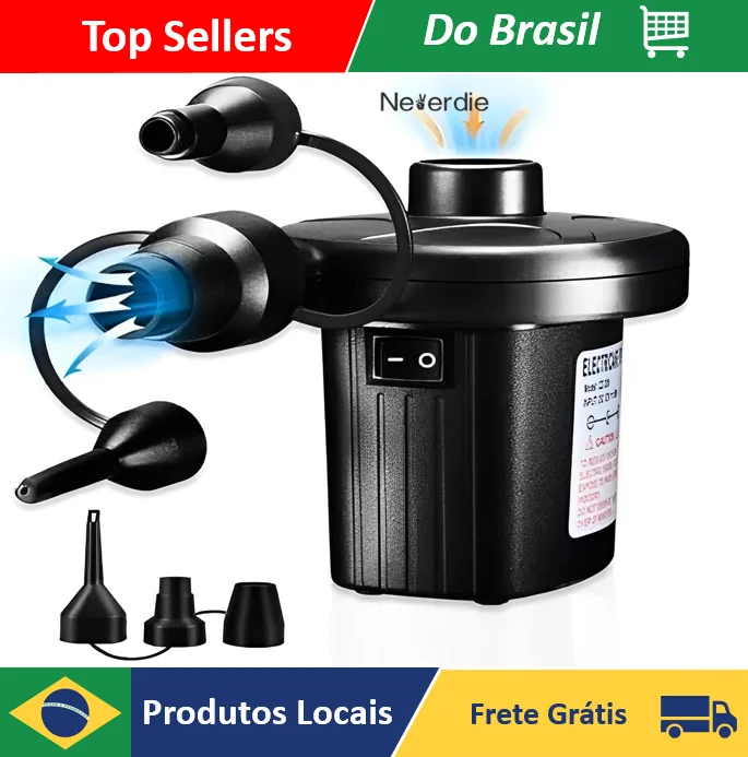 Bomba De Ar pneumática elétrica Portátil Colchão De Ar, Auto Bomba Inflável Inflador Dupla Função - Neverdie Store