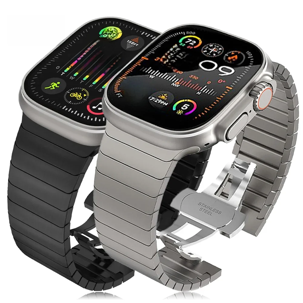 Ultra 2 1 cor de titânio para apple watch ultra 49mm 45mm 44mm 42mm pulseira de luxo iwatch 46mm