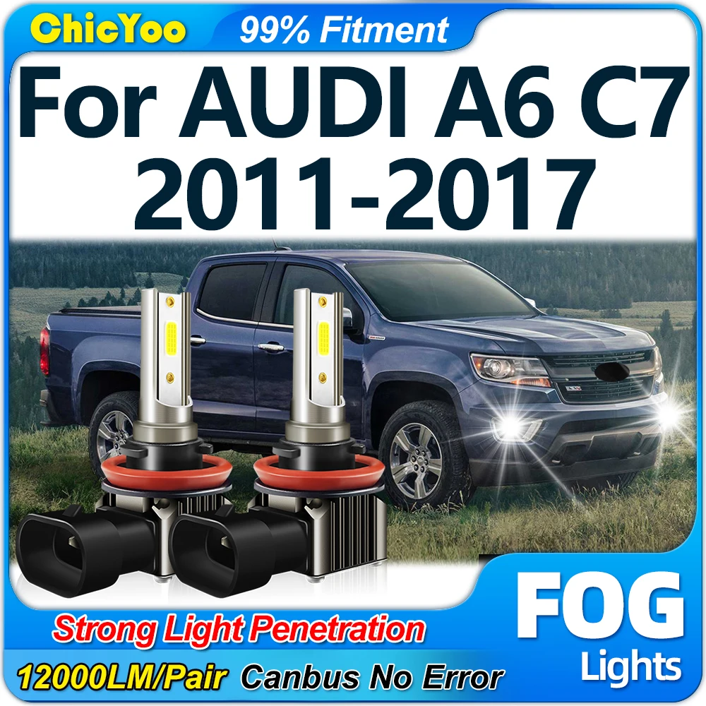 12000LM Canbus No Error Car Fog Lights 90W Auto Fog Lamps Bulbs 12V 6000K For AUDI A6 C7 2011 2012 2013 2014 2015 2016 2017