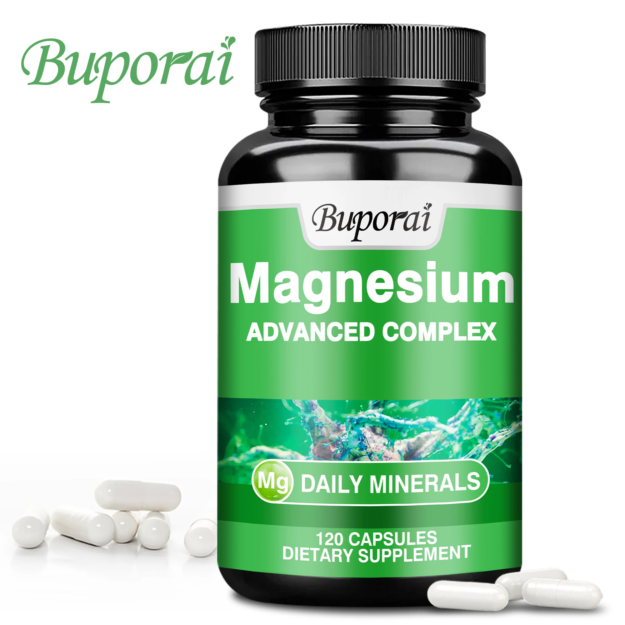 Magnesium Complex - Sleep Support, Improve Mood, Support Bone, Heart, Muscle, Nervous System Health - 120 Capsules