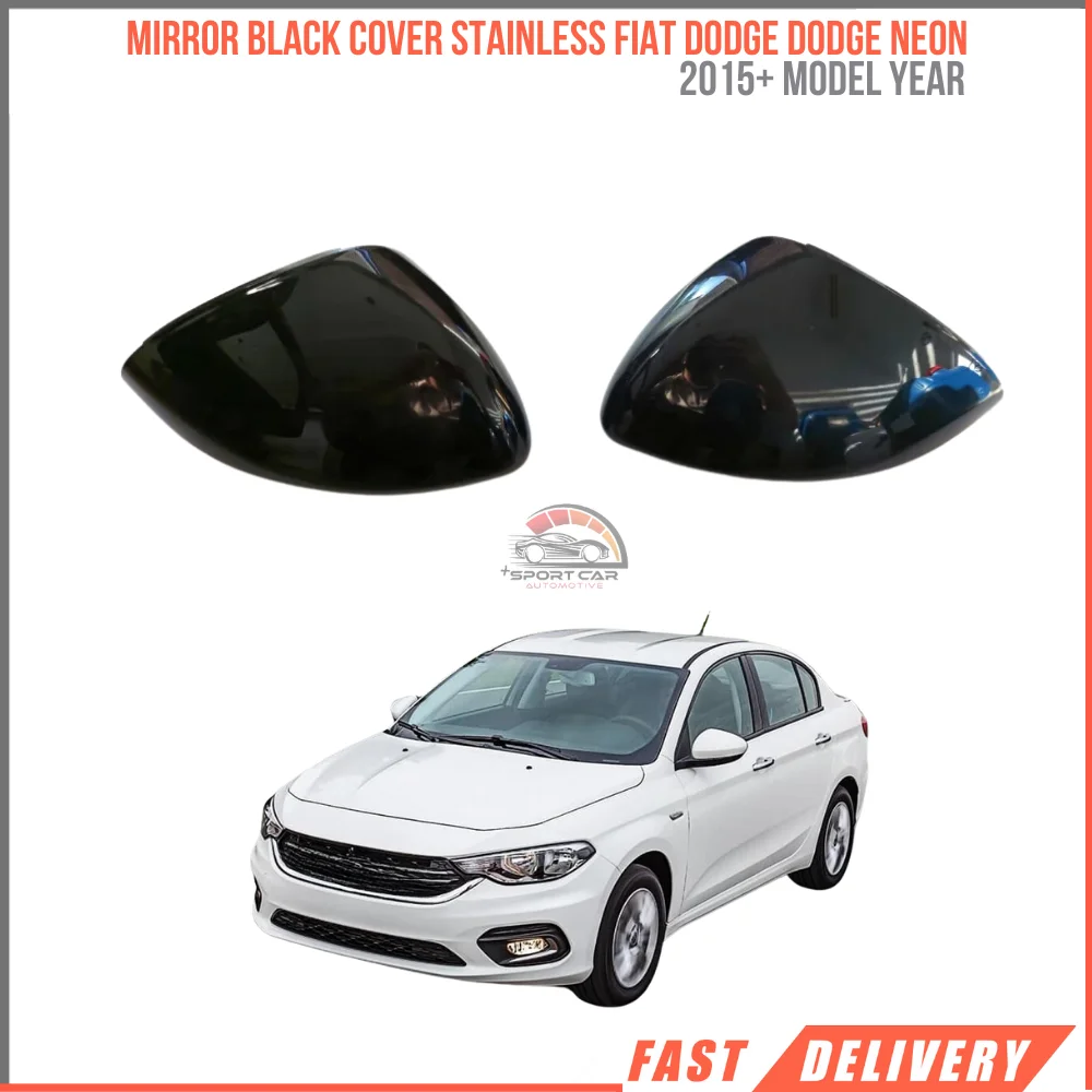 For Mirror Black Cover Stainless Fiat Dodge Dodge Neon After 2015 2Pcs Set Right Left 735637894 Car Access High Quality