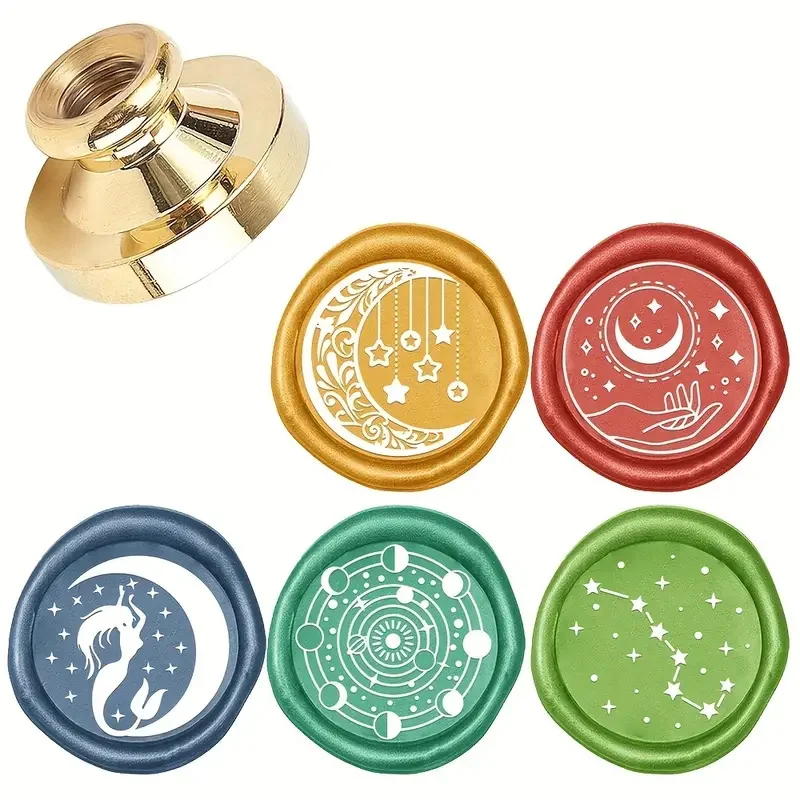 

1pc Wax Seal Stamp Head Planet Removable Brass Head（0.98 Inch） For Creative Gift Envelopes Party Invitations Cards Decoration