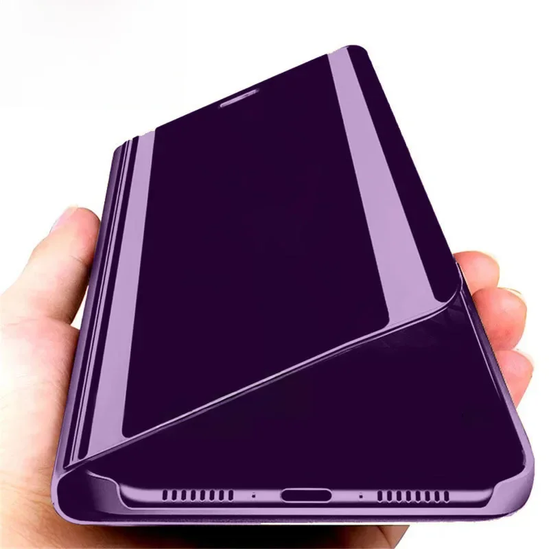 Luxo espelho flip caso para samsung galaxy s25 s8 s9 s10 s20 s21 s22 s23 s24 ultra plus fe 5g à