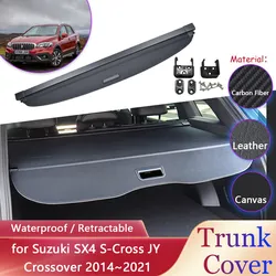 Car Trunk Curtain for Suzuki SX4 S-Cross JY Crossover 2014~2021 Luggage Rack Waterproof Retractable Cargo Pad Covers Accessories