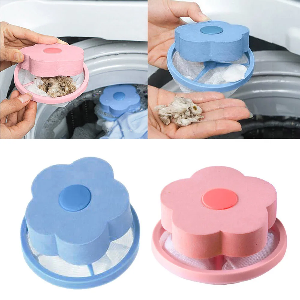 2024 Home Washing Machine Hair Filter Pet Hair Clip Remover Laundry Tool Catcher Reusable Mesh Dirt Collection Bag Cleaning Ball