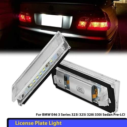 2Pcs 6500K 3528 SMD LED License Number Plate Lights White Canbus Error Free for BMW 3-series E46 1998-2005 3 4 5 Doors 12V