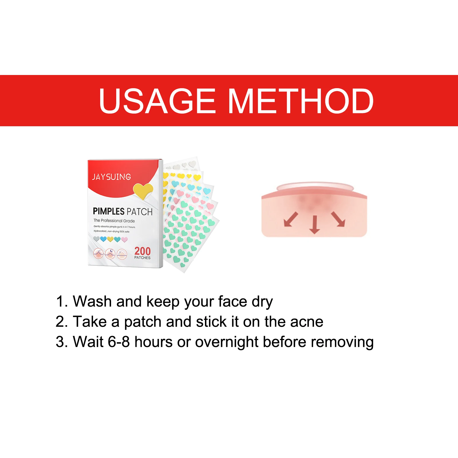 Cuore Acne Patch Copertura Brufoli Segni sbiaditi Pulizia dei pori Equilibrio Olio Riparazione Dissolvenza Rossore Promozionato Guarigione Soluzione per imperfezioni della pelle