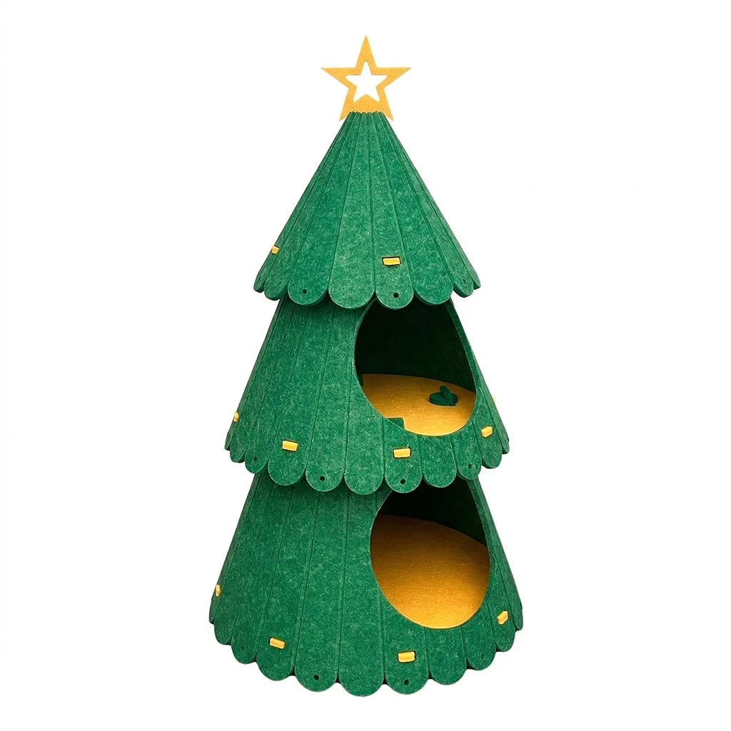 2-laags kattenhuis - Kerstboomvormige nis