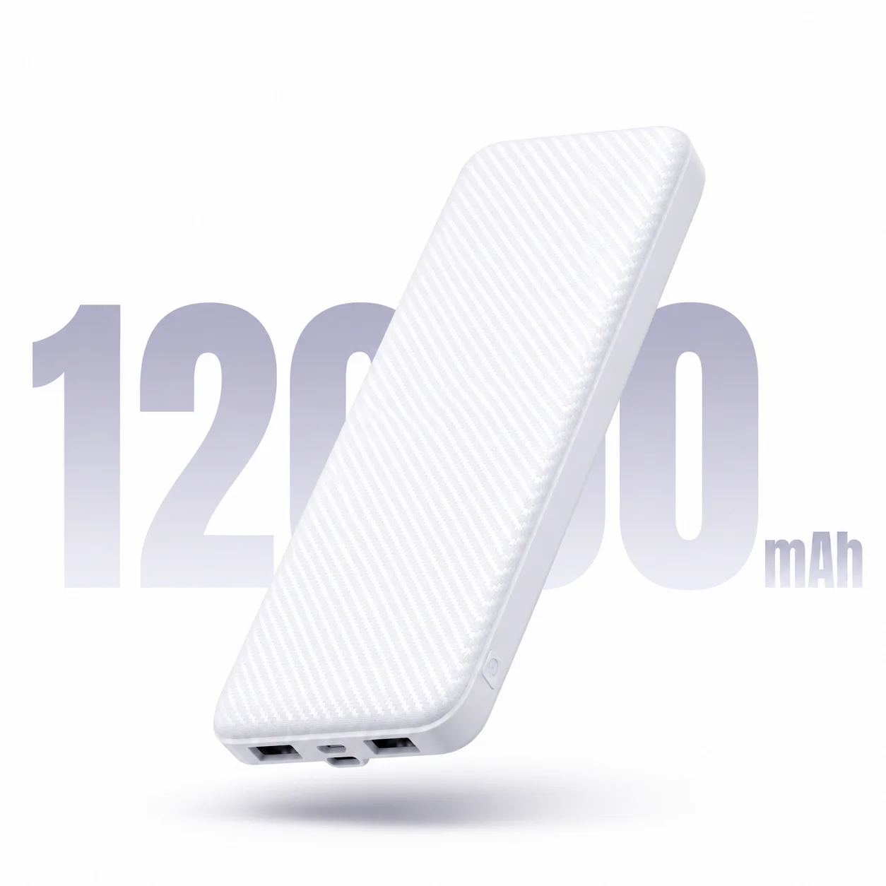 SLuB Batterie Externe 12000mAh Ultra-Mince, Power Bank Charge Rapide 3A USB-C, Affichage LED Précis, Bloc Batterie Portable Nomade pour iPhone Samsung Huawei Tablette