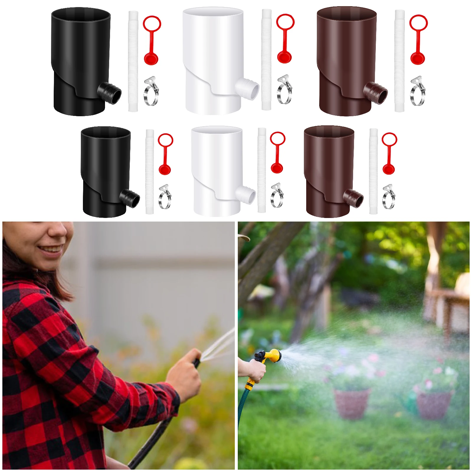

Rain Water Collection System Downspout Diverter for Gardening Landscape Yard