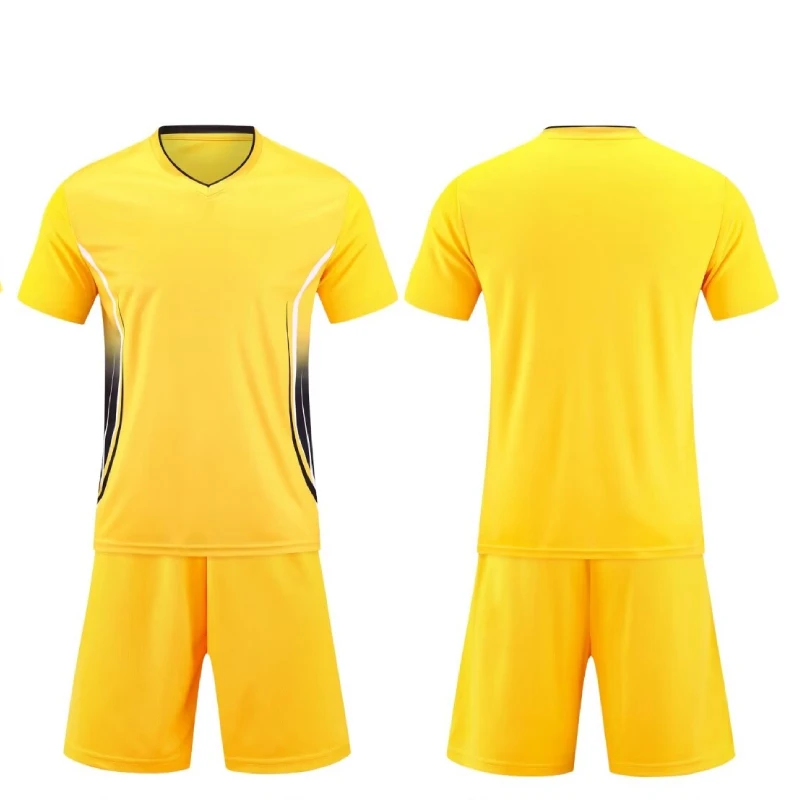 Solid Color Football Clothes Red Yellow Green Soccer Team Uniform 24/25 Short Sleeve Personalized Futsal Jersey For Men and Boys