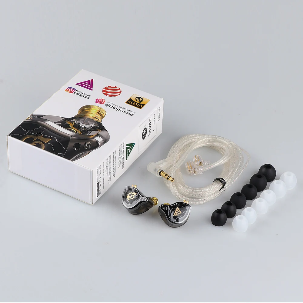 QKZ x HBB 10mm Titanium-Coated Diaphragm HiFi In Ear Monitor Earphones Semi-open Cavity CNC Aluminum Alloy Faceplate