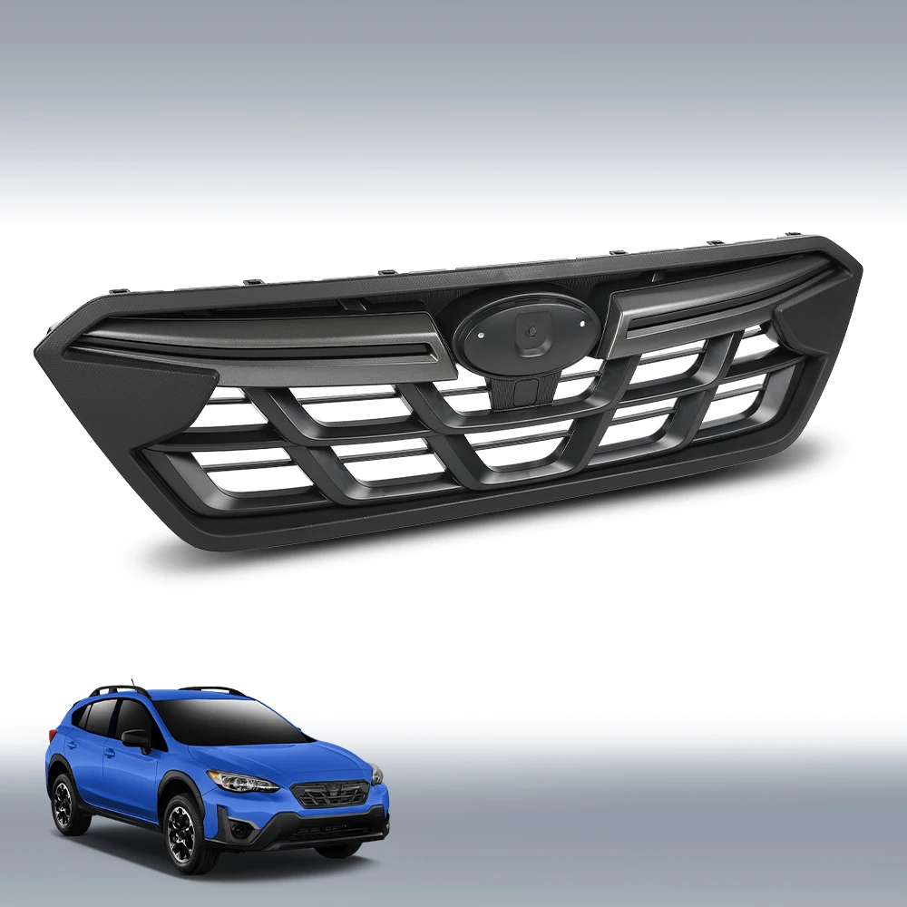 

Front Grille Grill Gray Grey & Black Trim Fit for 2021 2022 2023 Subaru Crosstrek J1010Fl320, 91121Fl501, Su1200196 Plastic Mesh