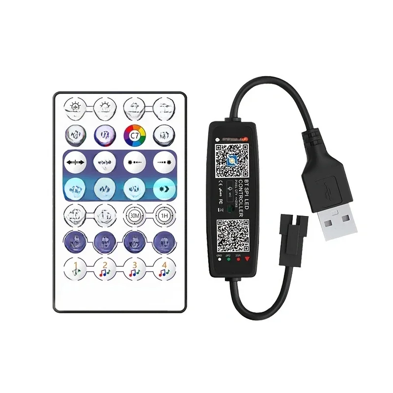 Ws2812b controlador bluetooth música app controle para pixel led luz de tira sk6812 ws2811 ws2812