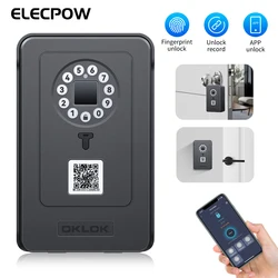 Elecpow bluetooth impressão digital senha chave caixa de bloqueio à prova dwaterproof água fixado na parede porta pendurado cofre gestão inteligente oklok