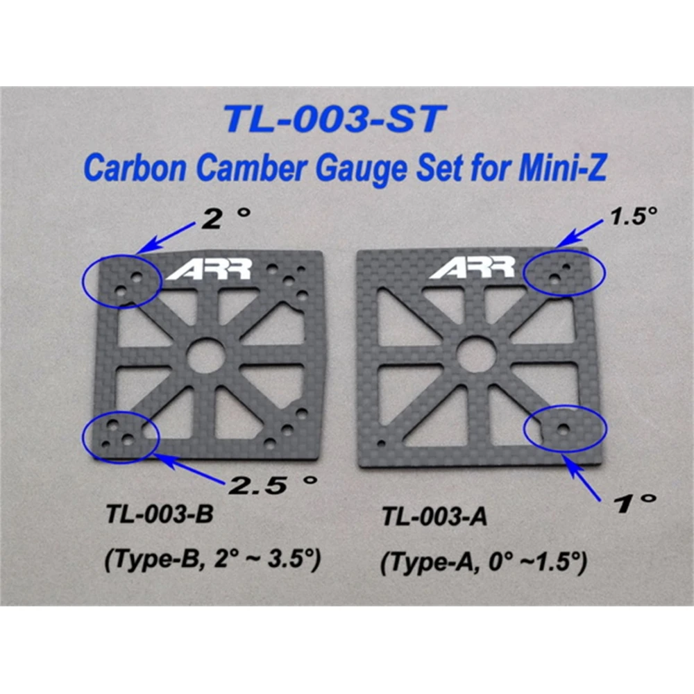 RC-Aurora 1/28 Carbon Camber Gauge Set (0°~3.5°,0.5°/Step) For MINI-Z TL-003-ST