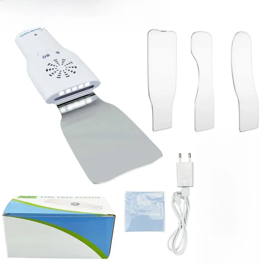 Miroir de Photographie Dentaire existent Anti-buée, avec Lumière LED, Verre Réflecteur Buccal Orthodontique Occlusal Lingual