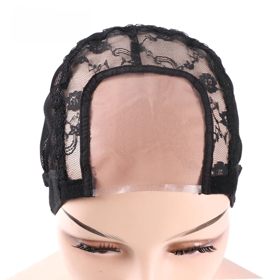 Nunify Ventilating Swiss Lace U Part Wig Cap For Making Wigs With Adjustable Strap Free Size Black Hair Nets 1Pcs/Lot Wave Caps — zdjęcie 2