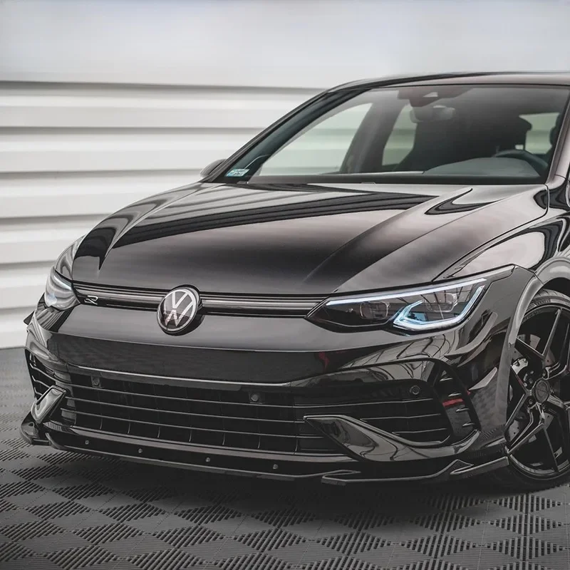 Maxton Style Front Splitter V.4 dla VW Golf 8R 2020-2024 Samochodowy przedni zderzak Spoiler Splitter Dyfuzor Bodykit 3szt Lip Chin — 2
