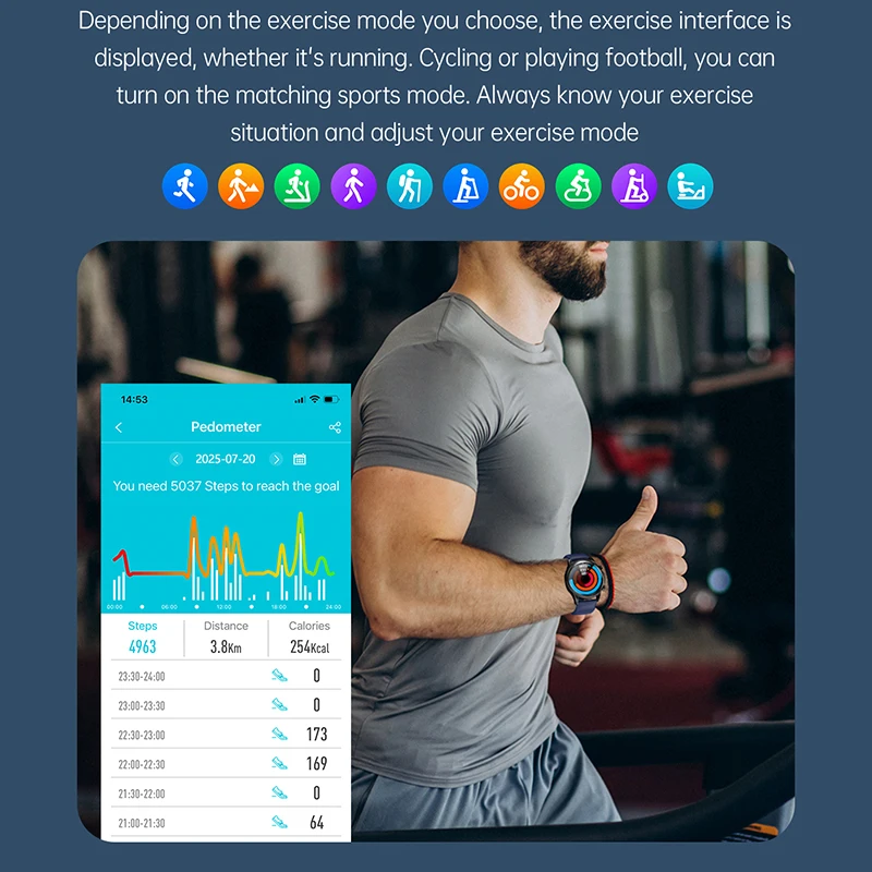 2025 جديد الرجال ساعة ذكية ECG معدل ضربات القلب ضغط الدم SpO2 مراقبة النوم 1.39 ''تتبع اللياقة البدنية ساعة رياضية لنظام iOS أندرويد #4