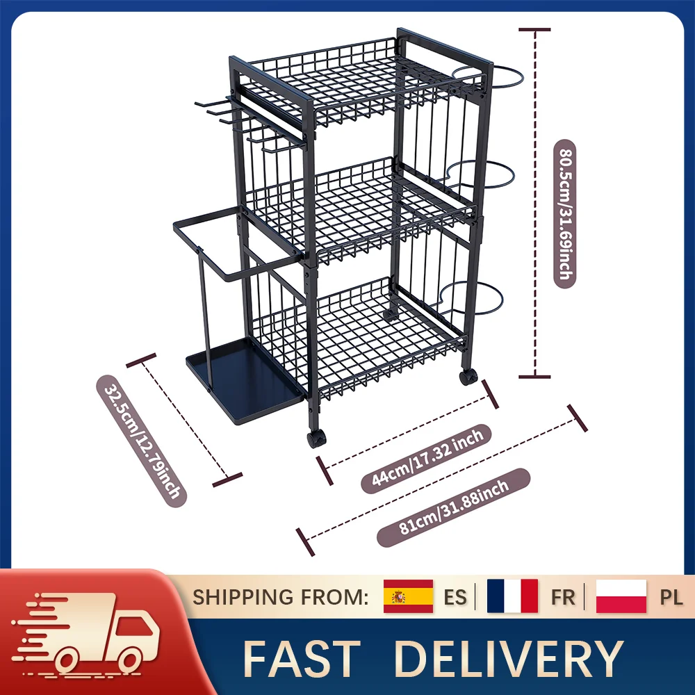 Portaoggetti per attrezzature sportive a 3 livelli con ruote Organizzatore per tappetino da yoga per manubri Supporto per attrezzature per il fitness per magazzino PALESTRA domestica