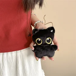 Cute Plush Kitten Headphone Case for Airpods Cartoon Fashion Furry Silicone Anti-Drop Earphone Case Big Eyes 4 3 2 1 Pro 2