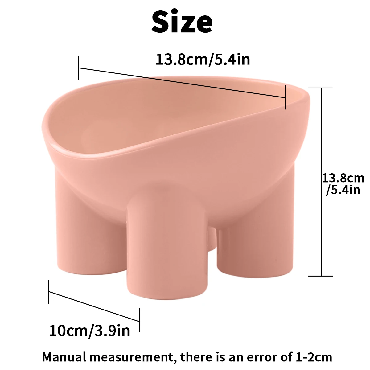 Elevated Cat Food Bowl with Elephant Leg Shape, Protecting Pet\'s Spine, Thickened Plastic Bowls, Suitable for Indoor Cats, 1Pc