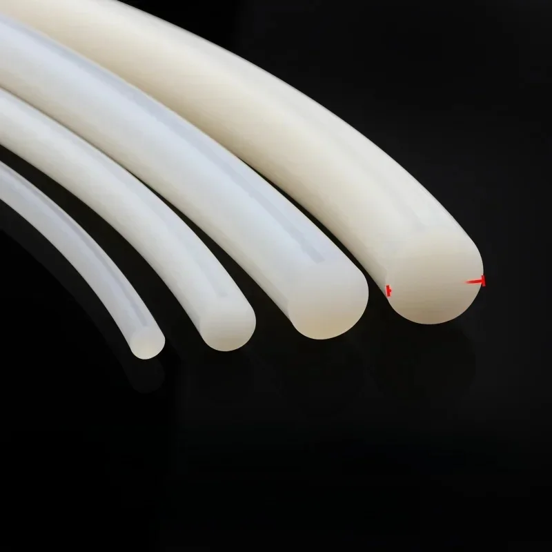 Cordon en Silicone solide 1/2/5M, diamètre 1mm ~ 25mm, joint en caoutchouc blanc, bandes d'étanchéité, joint torique, étanche, résistant aux hautes températures