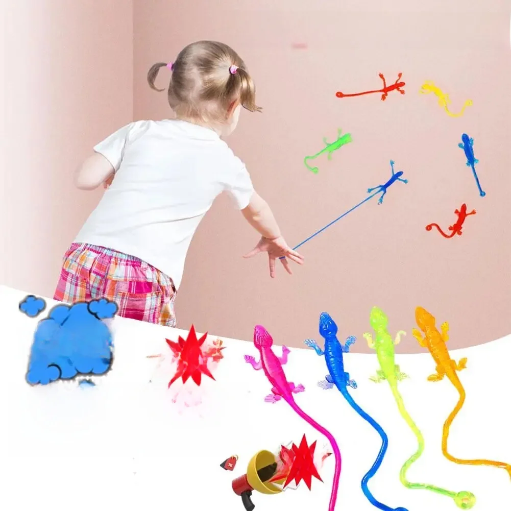 Gadget collant rétractable lézard coloré 1-10X, jouets pour enfants, cadeaux de fête d'anniversaire, remplissage Pinata, cadeau d'halloween