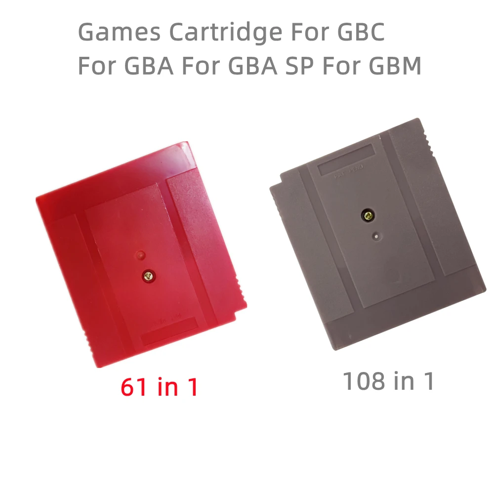 Cartucho de juego 61 en 1 para GBC, consola de juegos portátil GBA SP, GBM, sin repetición de juegos, Color Rojo