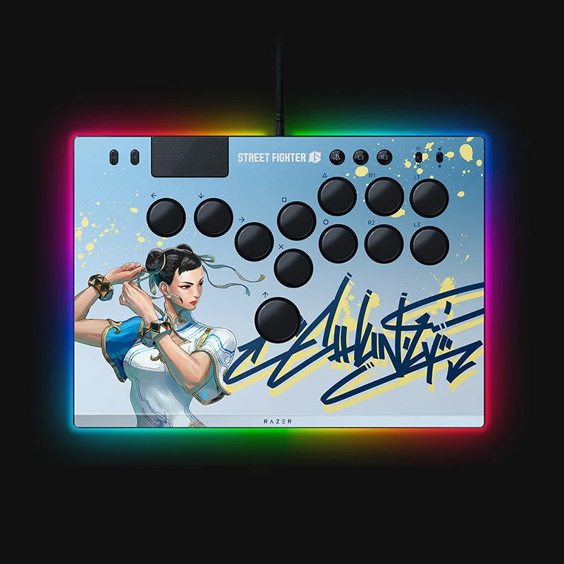 Razer Kitsune All-Button Optical Arcade Controller For PS5 and PC Slim Portable Form Factor - Removable Top Plate - Chroma RGB