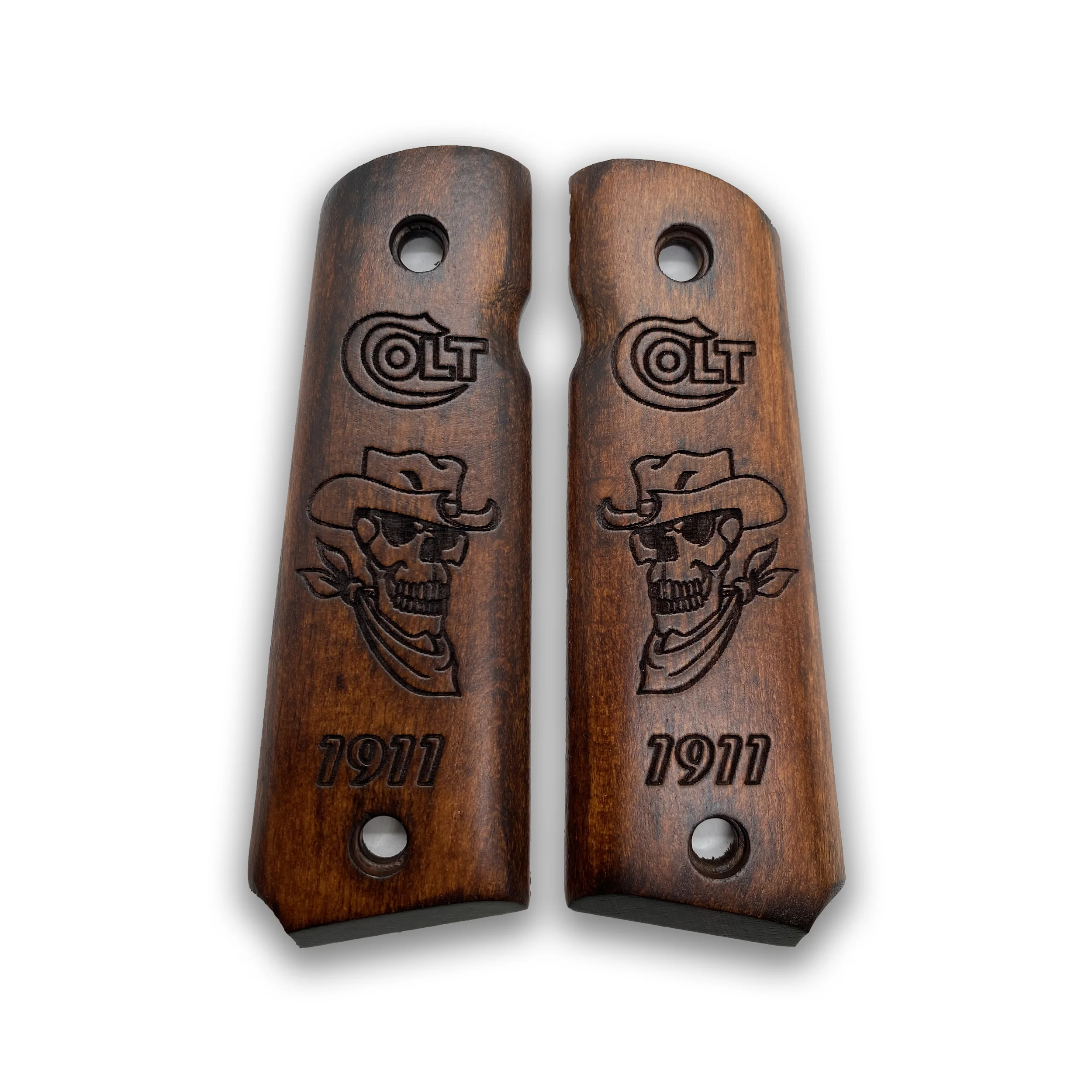 Colt printing 1911 custom laser cut wood inlay handles gun accessory hunting gun