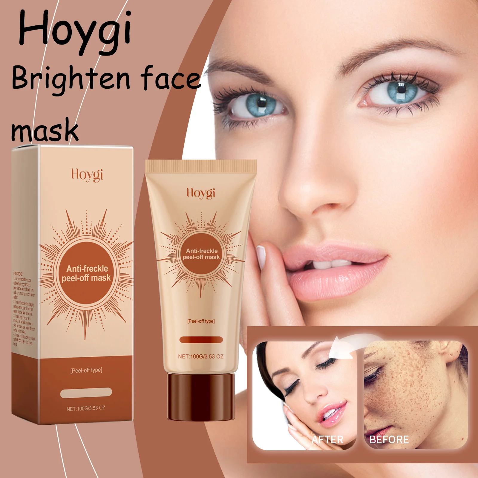 

Hoygi Peel Off Facial Mask Deeply Nourishing Lightening Skin Spot Hydrating Brightening Skin Tone Smoothing Face Peeling Mask