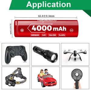 VAPCELL-DEBATERARY STRASSAGE für Langer und Trop, 100% Original, 18650 Batterie, 4000mah, 10A, N40 mit PCB, 3,7 V 10 Hauptverkaufsbatterie VAPO - №7