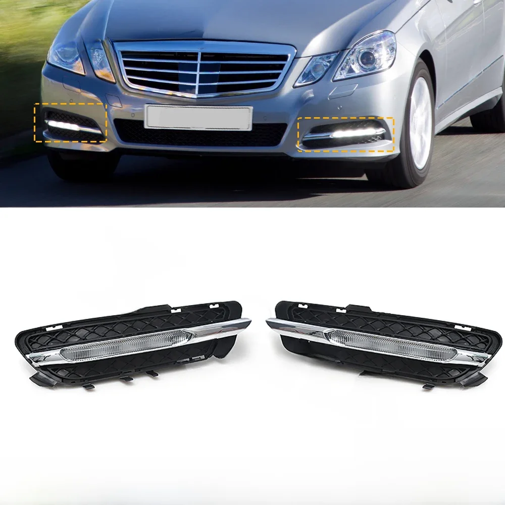 X-CAR DRL LED Światła do jazdy dziennej Światła przeciwmgielne dla Mercedes-Benz W212 E250 E300 E350 2011-2013 2128851574 2128851674 — zdjęcie 2